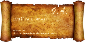 Iványi Arvid névjegykártya
